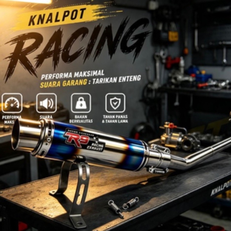 Knalpot Racing R9 bluemoon mughello VIXION NEW/OLD