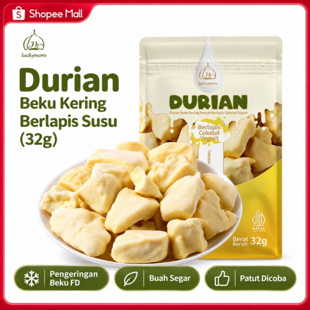 Luckymore-HALAL-Durian-Beku-Kering-Renyah-Berlapis-Coklat-32gr-Durian-Buah-Durian-Keripik-Durian-Ker