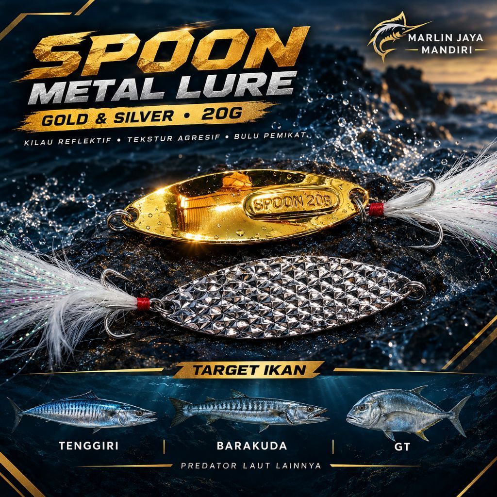spoon 20g gold/silver fishing lure casting predator
