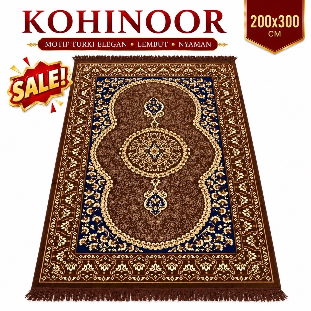 Karpet Turki Kohinoor 200 x 300 Karpet Lantai Besar Karpet Bulu Permadani Tikar Halus Murah Impor