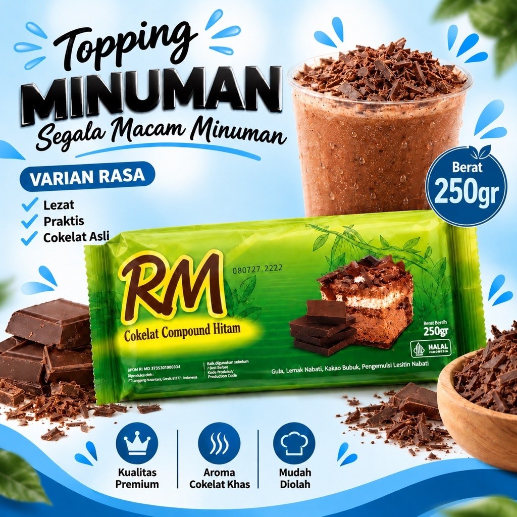 Topping Coklat Serut RM 250gr / Coklat Batangan