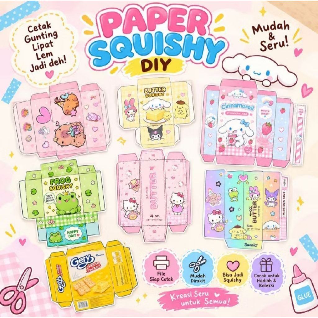 (ISI BANYAK) Paper Squishy Isi 50 lembar/ Kertas Paper Squishy Isi Banyak/ Paper Squishy Butter/ Pap