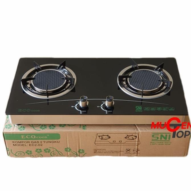 Kompor Gas Tanam Kaca 2 Tungku Bara - Bara Eco Cook EC2 - 02