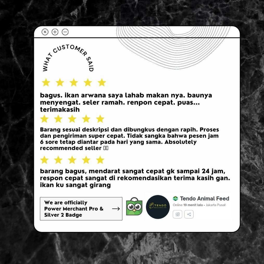 [Kecil Maggot Kering Premium Pakan Ikan Chana Channa Auranti Maru Ys Arwana Magot Tendo 130 Gram Po-