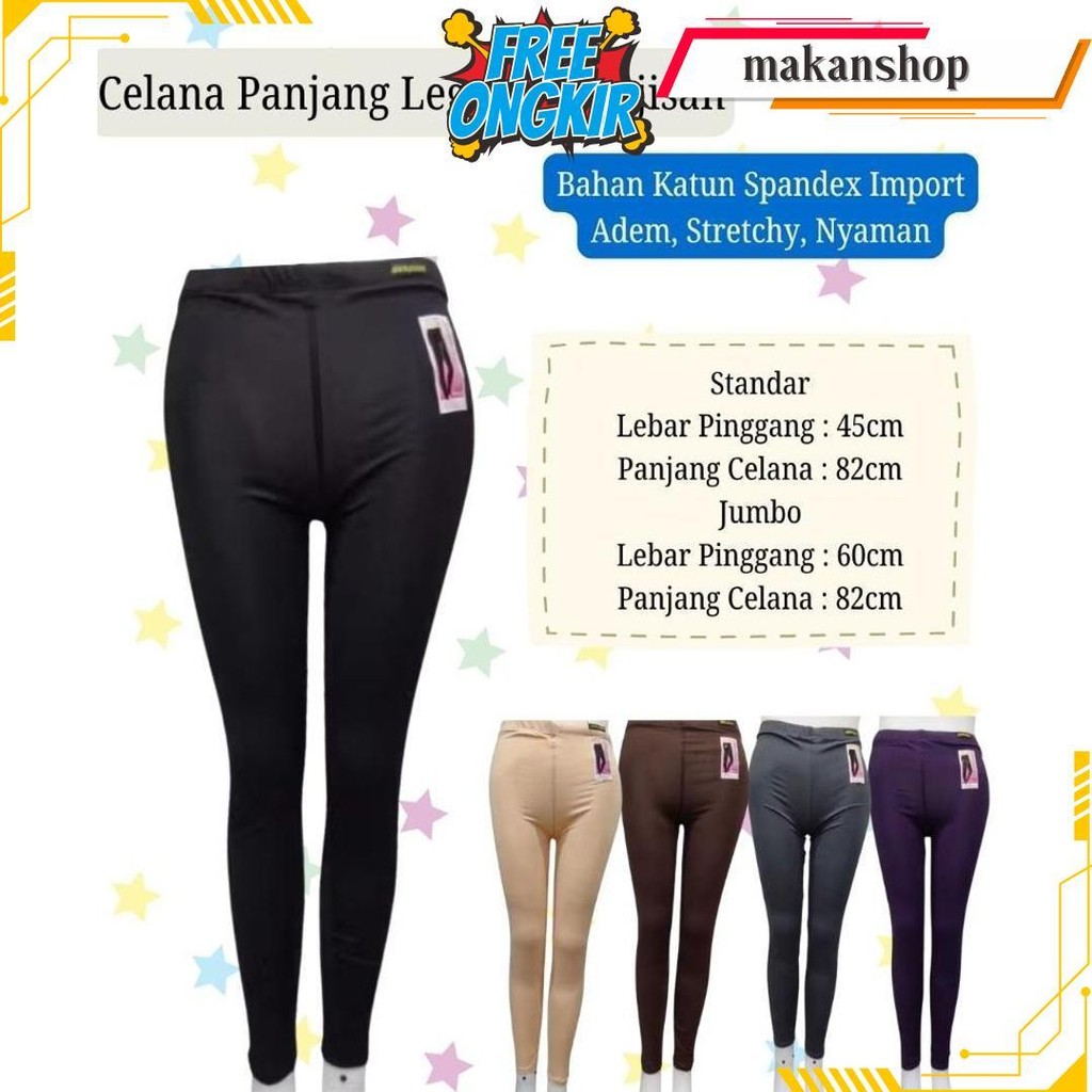 Celana Leging Dewasa Panjang Merek Guojisan Bahan Katun Spandek Impor Uk Std - Jumbo Siap Kirim