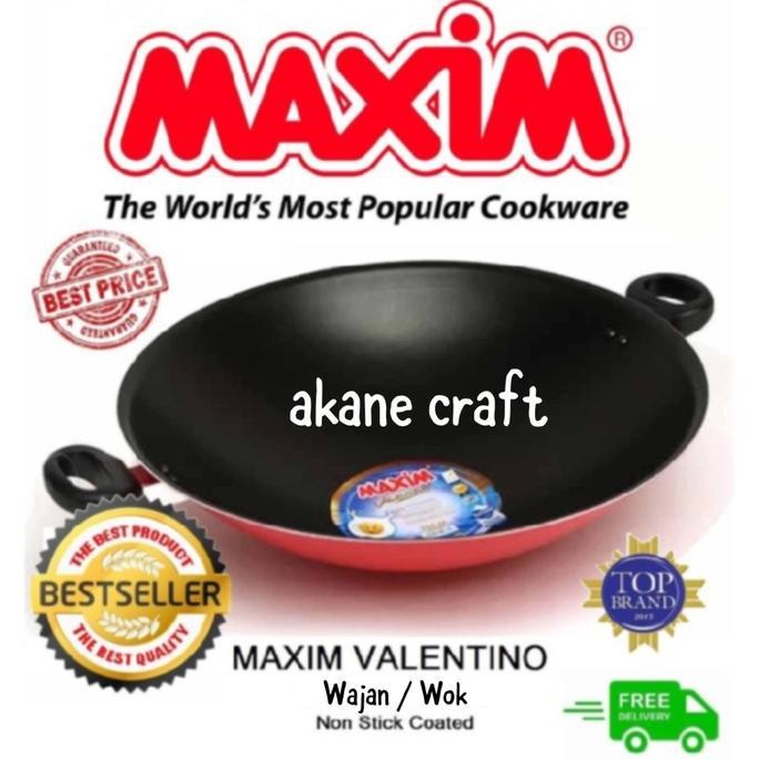 Wajan / Wok 36 cm Valentino Maxim Anti Lengket