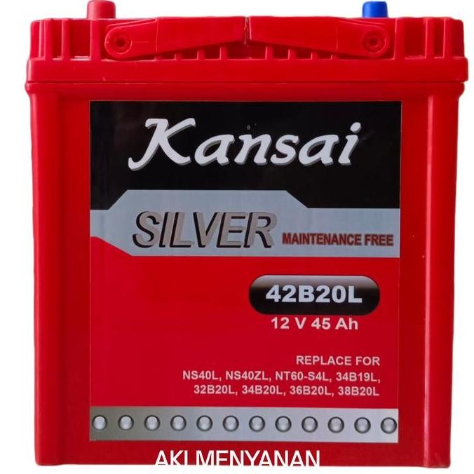 AKI KANSAI SILVER BEBAS PERAWATAN 45 AMPER JAZZ BRIO SUZUKI