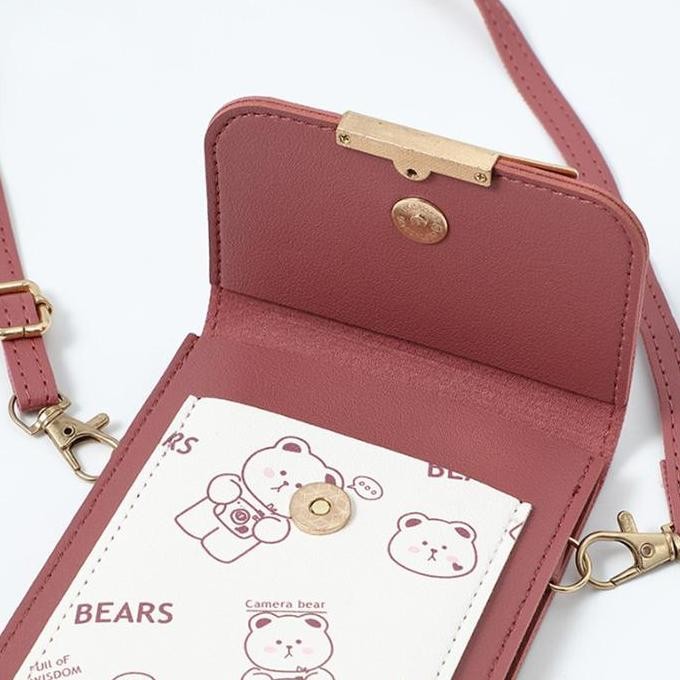 Dompet Hp Tas Penyimpanan/ Tas Portabel/ Dompet Hp Multifungsi Import Tas Selempang Wanita Kulit Poc