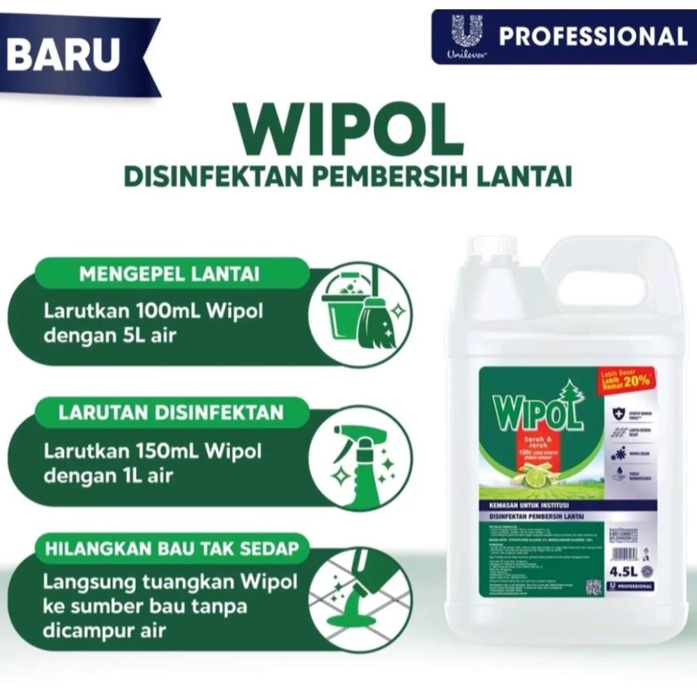 Wipol Sabun Pel Pembersih Lantai toilet dapur Karbol Cemara 5000Ml termurah aSt