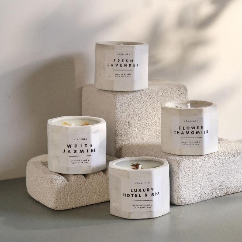 Bets Seller Homelines Scented Candle Aesthetic Marble | Lilin Aromaterapi Marbel | Aromateraphy Palm