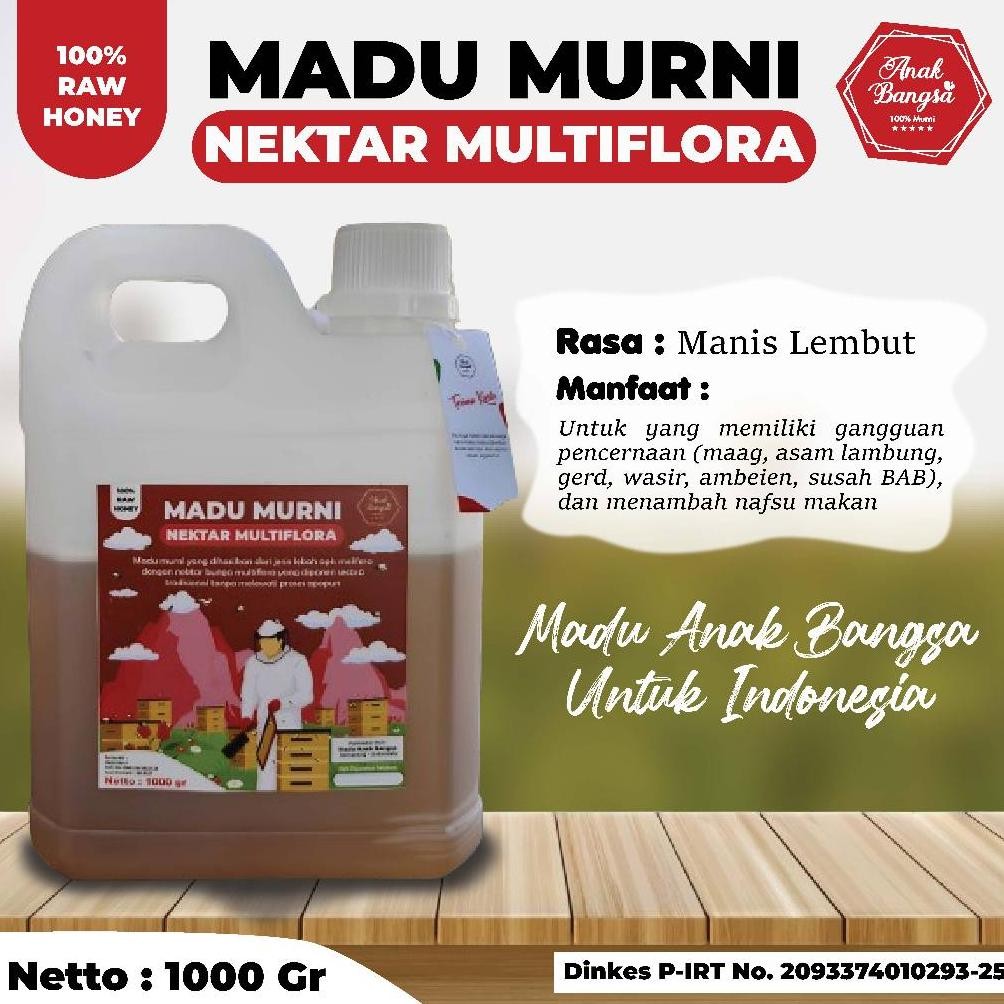 

(Terbaru) Madu Asli Hutan Murni Nektar Multiflora 1 kg - Madu Anak Bangsa Grade A 100% Alami Raw Honey (Terlaris)