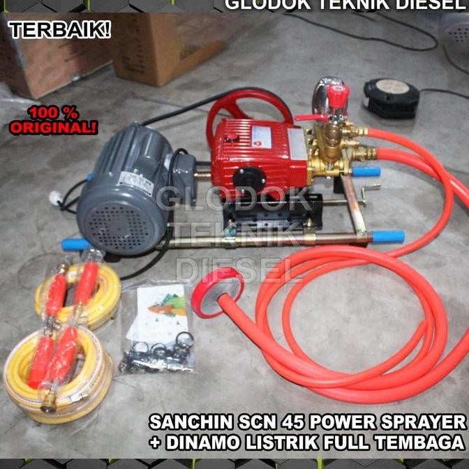 Sanchin Mesin Power Sprayer Scn 45 + Dinamo Listrik Full Tembaga Paket