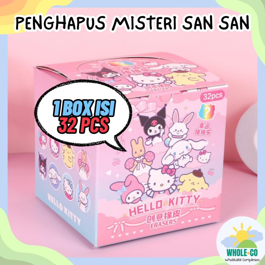

1 BOX ISI 32 PCS Penghapus Misteri Paket San san Premium Karakter Melody Kuromi Lucu Unik Imut Termurah Grosir Cod B1002