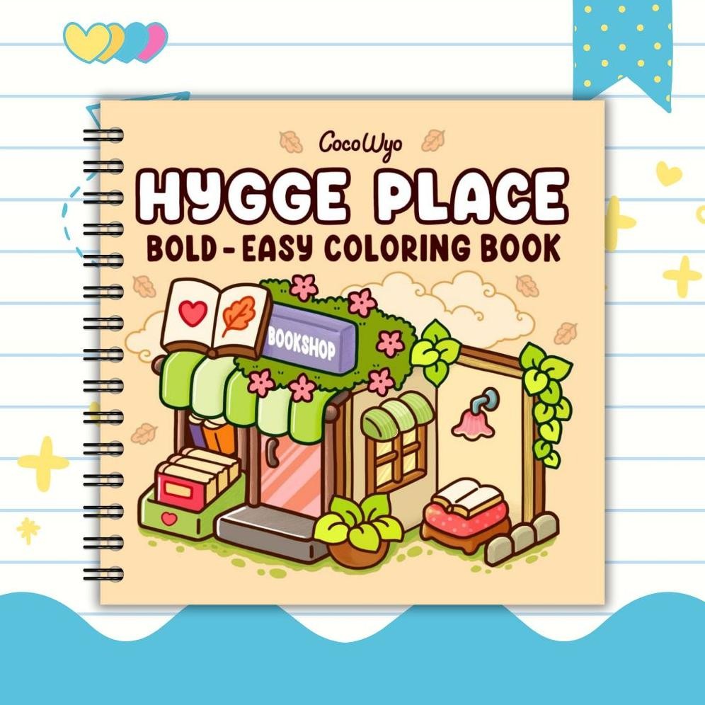 

Hyyge Place Coloring Book Buku Merwanai Hygge Tebal 200gsm