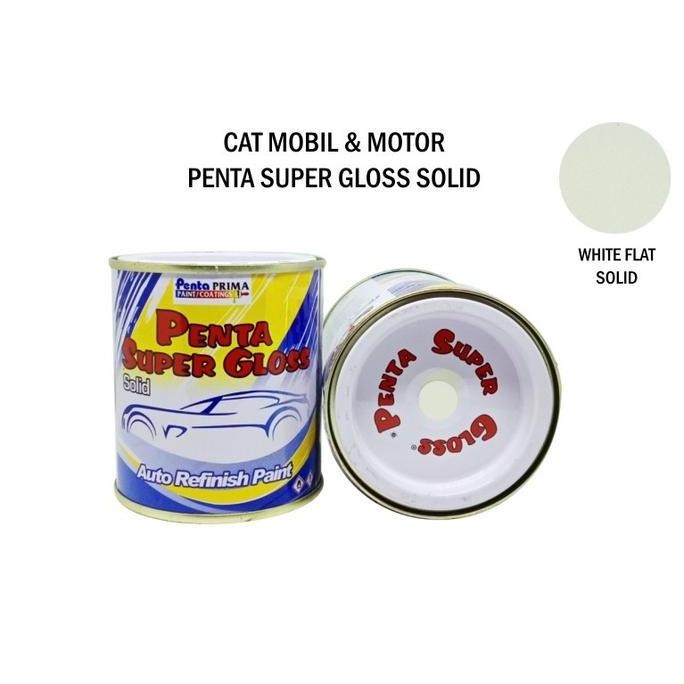 best seller] CAT PENTA PUTIH DOFF WHITE FLAT 0001M 200 gram - cat mobil putih - cat putih doff - cat