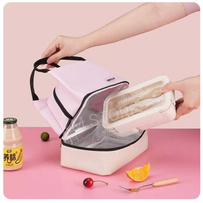 

KM - Tas Bekal / Oxford Lunch Cooler Bag / Box Makanan Aluminium / Kotak Makan Anak / Cooler Bag Multifunction TM