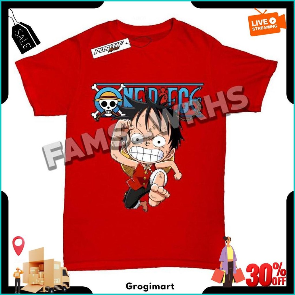 Fams Wrhs Baju Kaos Anak Viral One Piece Luffy Kartun Original Produk