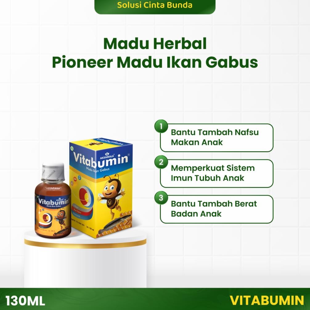 

(Terbaru) Vitabumin 130ml - Madu Nafsu Makan Anak - Madu Albumin Ikan Gabus (Terlaris)