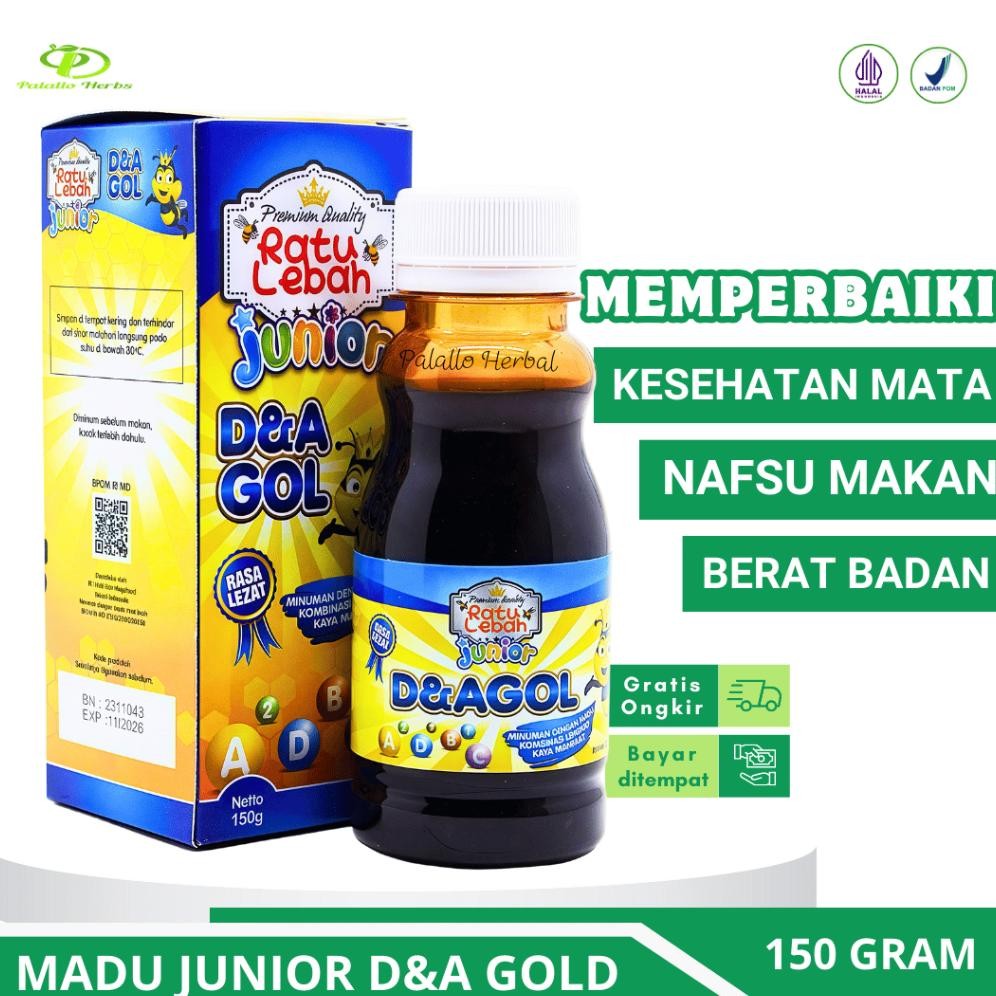 

(Terbaru) BPOM Madu Anak Ratu Lebah Junior D&A GOL 150gr Madu Penambah Nafsu Makan Anak dan Kesehatan Mata (Terlaris)