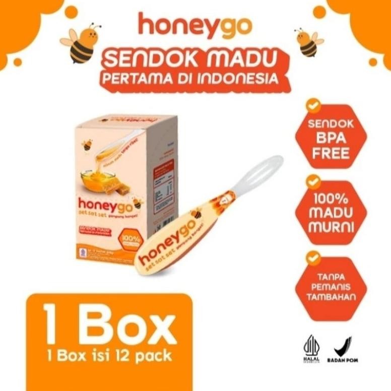 

(Terbaru) honeygo madu murni dengan sendok 1 pack (isi 12 pcs) (Terlaris)