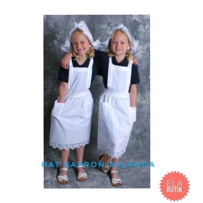 topi dan apron belanda-kostum noni belanda
