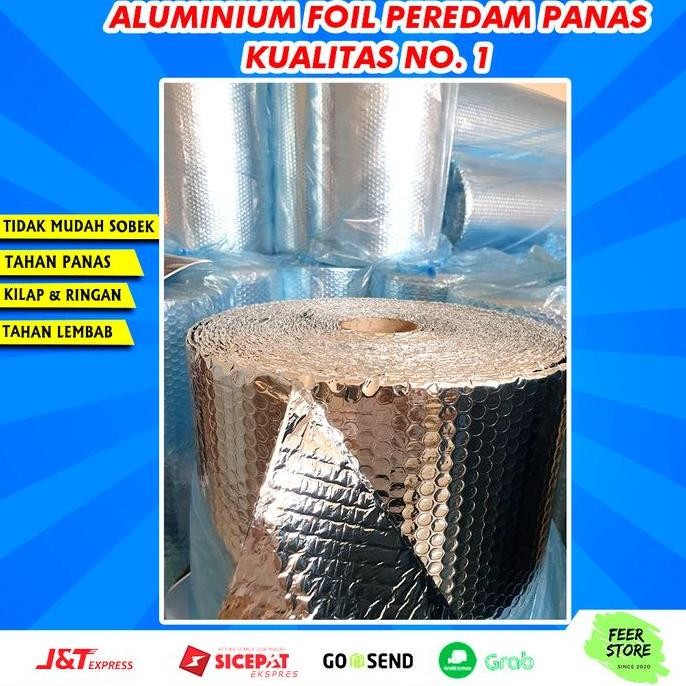 1 Roll Aluminium Foil Bubble Peredam Panas Atap Rumah Ketebalan 4 Mm Kualitas Premium