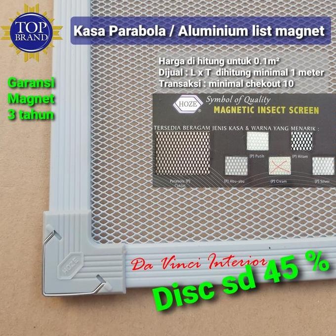 Kasa Nyamuk Aluminium List Magnet / Kawat Nyamuk Jendela Atau Pintu Elegant Kualitas Premium