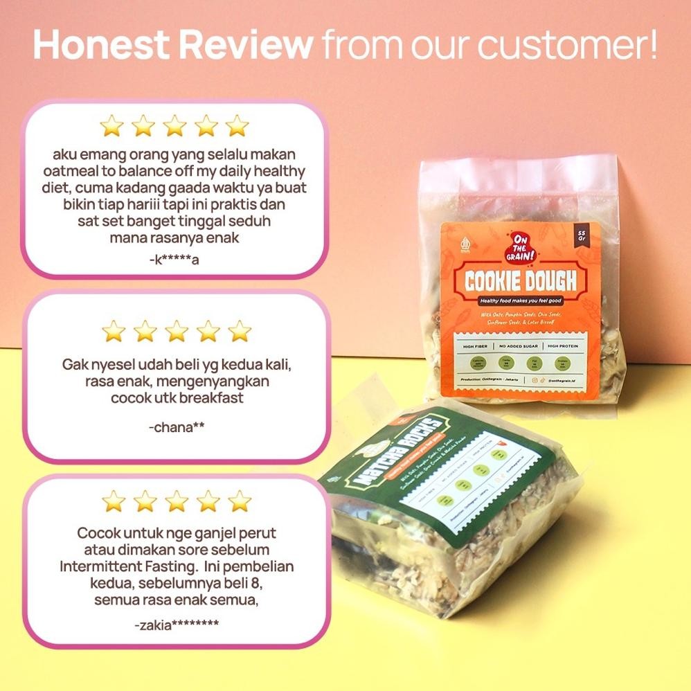 

(10 Packs + Jar) On The Grain Overnight / Instant Oats - Sarapan Sehat Cemilan Healthy Muesli