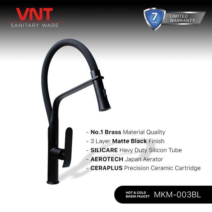 VNT Kran Cuci Piring Hitam MKM-003BL Black Kitchen Mixer Kran Dapur