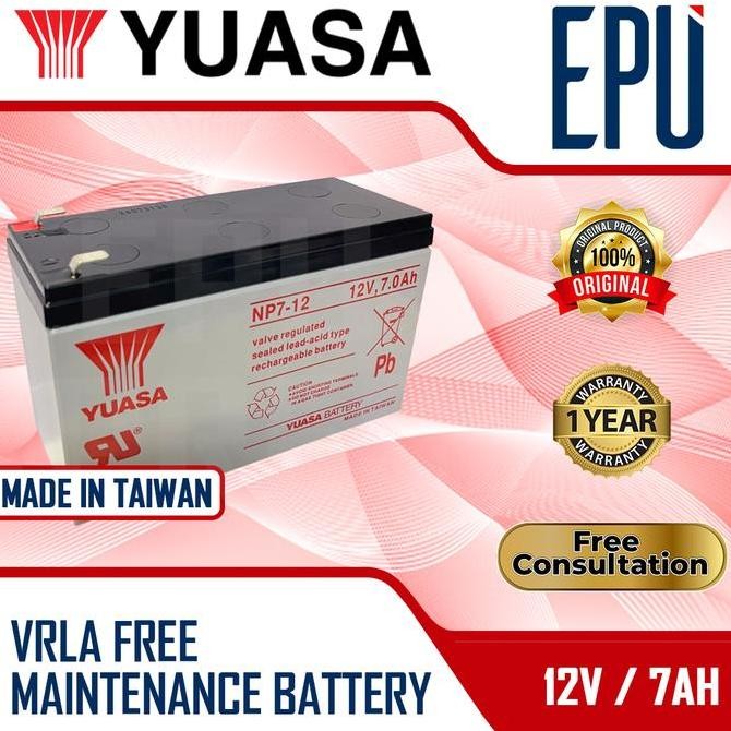 TERBARU - Aki Yuasa Taiwan 2V 7AH Aki Yuasa NP7-2 Aki Kering Aki Yuasa Baterai Battery