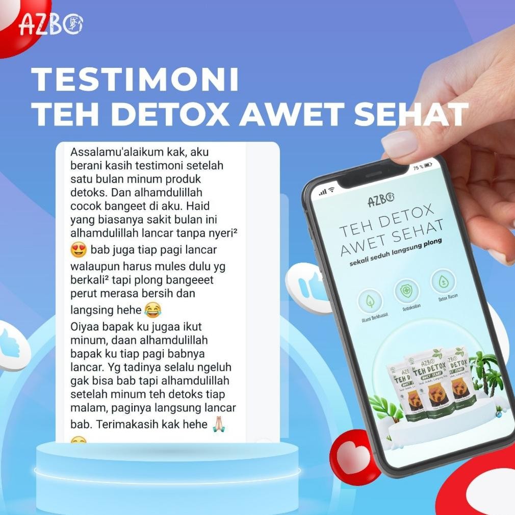 

Azbo Teh Detox Awet Sehat (Herbal Tea) - Bersih Usus Pencernaan