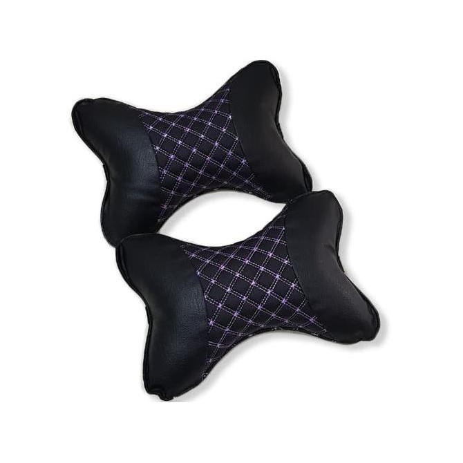 PROMO TECHNOZIO Bantal mobil Ungu X2 /Bantal leher mobil Ungu