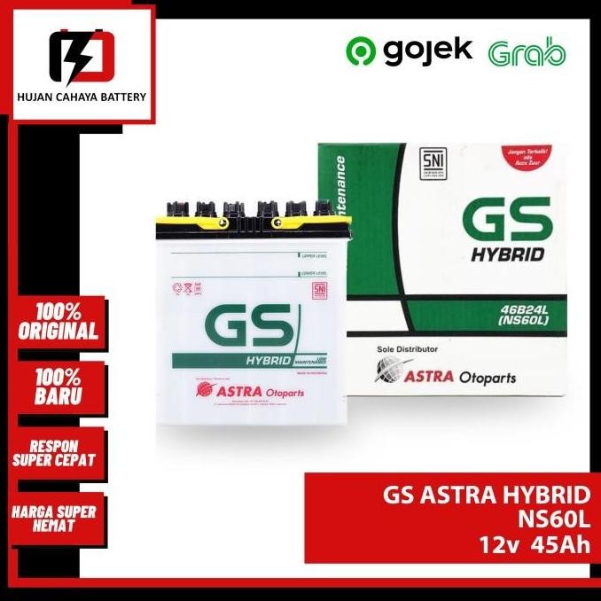PROMO - Aki Mobil GS-A HYBRID NS60L / NS-60-L / NS 60 L - Aki COROLLA ALTIS