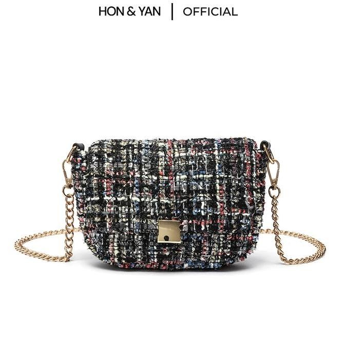 HONYAN Tas Selempang Wanita Wicha Sling Bag Kulit Rajut Kekinian Tas Fashion Wanita Trendy Import SS