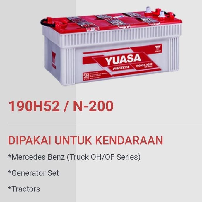 aki yuasa n200 pafecta basah non air zuur