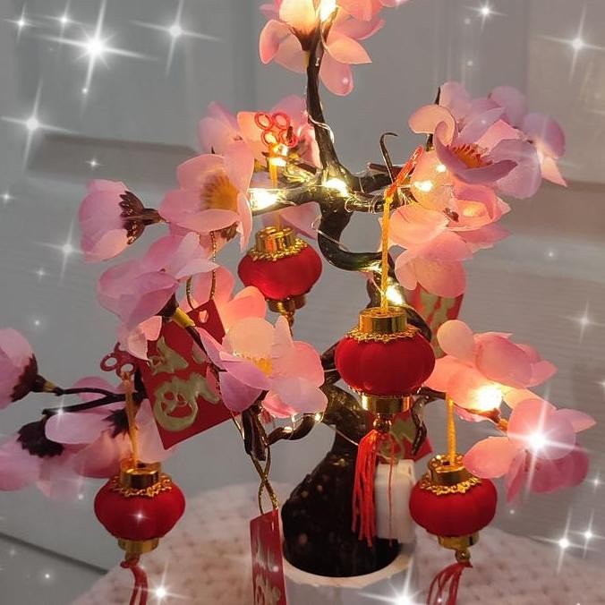 Hiasan Meja Pohon Imlek Pohon Angpao Mini