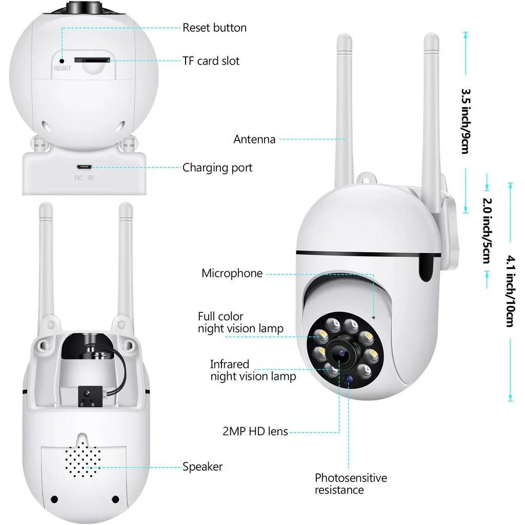 Wifi Camera Surveillance Camera Home Night Vision Wireless Camera Hd Cctv Video Security Protection 