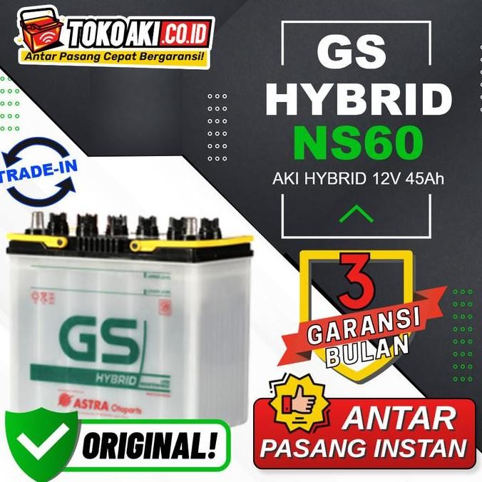 TERBARU - Aki Katana - GS Astra Hybrid NS60 / 46B24R - 2V 4Ah