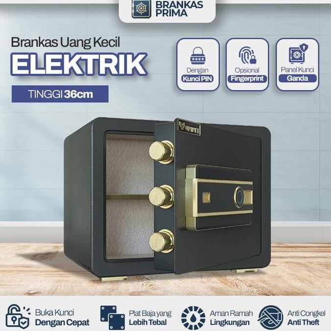 [TERMURAH] Brankas Elektrik Fingerprint dan Password Brangkas Besi Murah Anti Maling Ukuran 20 Sampa
