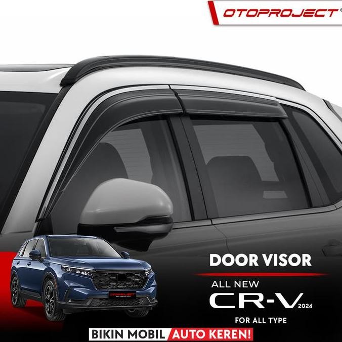 TERBARU - Otoproject - Door Visor A.N Crv 202 W/List Stainless 04 | Talang Air CRV 202