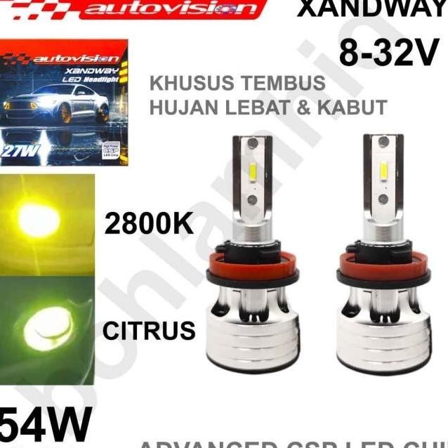 Lampu Led Mobil H11 H16 Kuning Autovision Xandway Foglamp Kabut 2800K