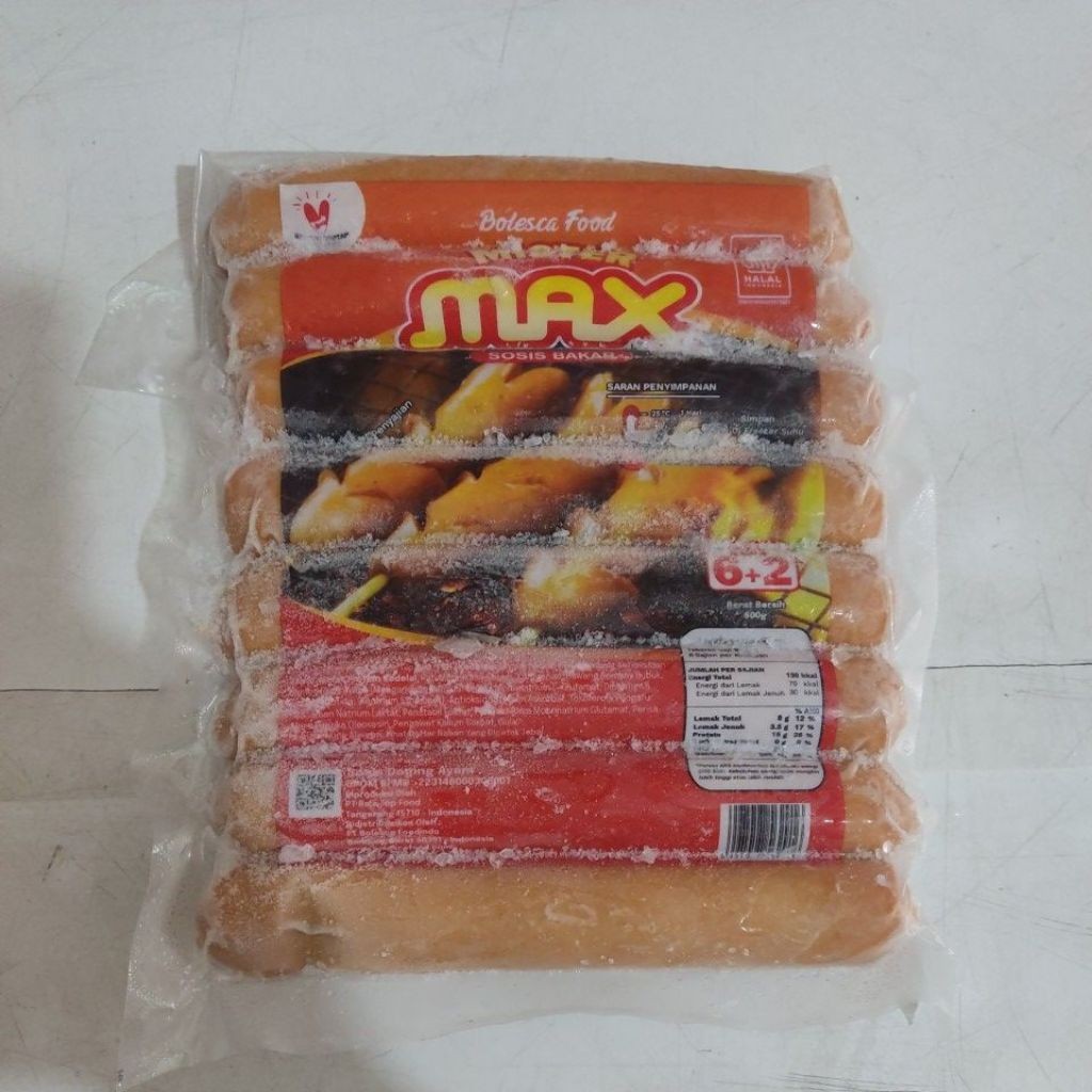 

Mister Max Sosis Bakar jumbo isi 6+2 berat 500gr