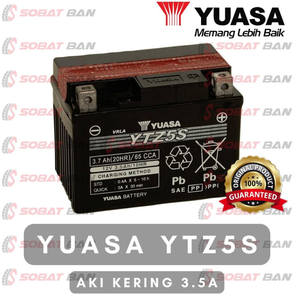 Terlaris Aki Kering Yuasa Ytz5S Motor Vario 110, Mio Soul Gt, Beat, Vixion Yuasa Ytz5S Aki Kering 12