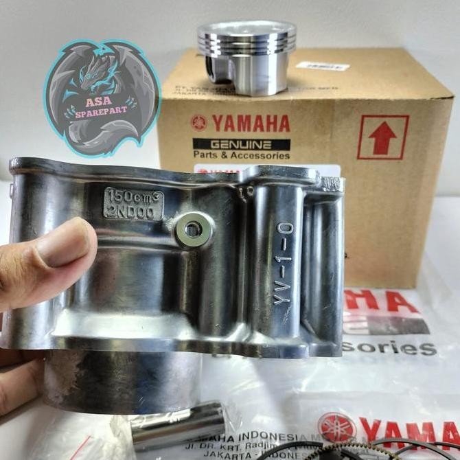BLOK SEHER + PISTON SATU SET KUALITAS ASLI ORIGINAL YAMAHA YGP 2PV MX King 2015-sekarang , NVA ( New