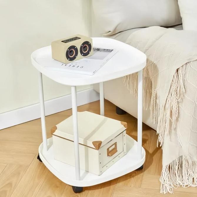 Meja Kopi Seluler / Rak Makanan Ringan / Meja Samping Sofa Dengan Roda /Rak Penyimpanan Dua Lapis ,P