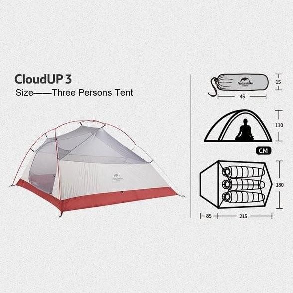 Tenda Nh17T001-T Cloud Up 2 Tent 210 T Ultralight + Mat Allshop