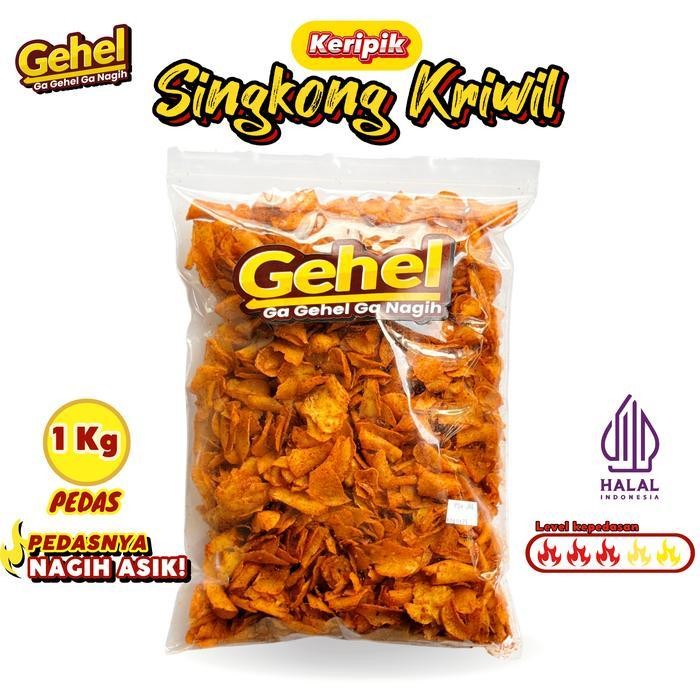 

LS Gehel Keripik Singkong Kriwil 1 Kg Rasa Pedas - Makanan Ringan Cemilan nikmat Food Snack Kripik Asin Camilan