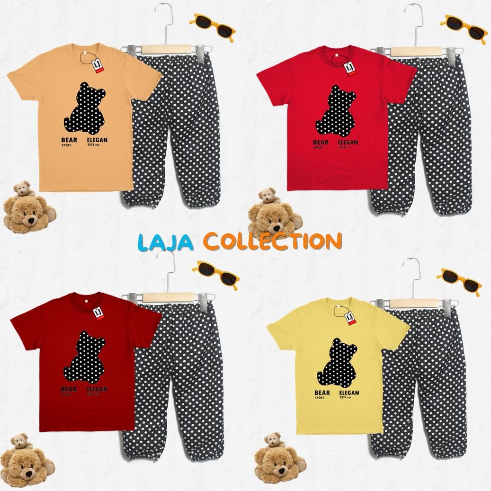 Baru - Setelan Anak Serli Bear Umur 2-10 Tahun / Baju Anak Set / Kaos Oblong Anak / Kaos Anak Kartun