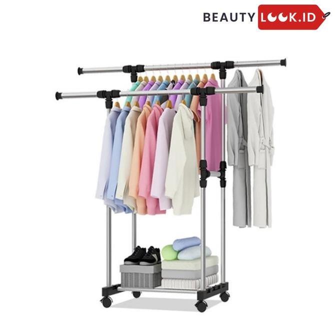PROMO DISKON - Hanger Baju Gantungan Pakaian Gantungan Baju Portable Dua Sisi GP009