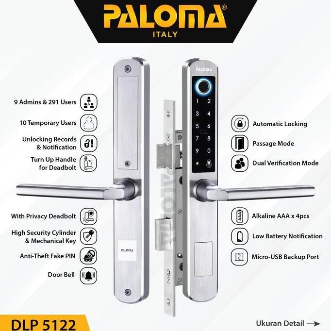 PALOMA DLP 5122 Digital Lock Smart Slim Door Frame Aluminium WiFi